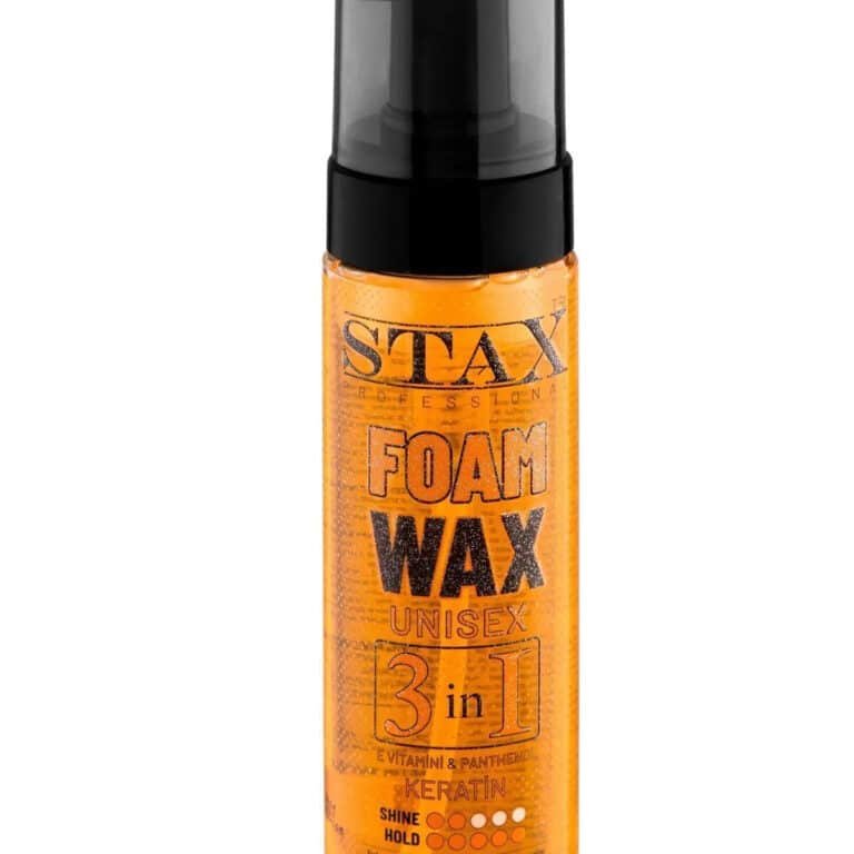 Stax Foam Köpük Wax 3-in-1 formülü ile E vitamini, Panthenol ve Keratin içeren köpük wax saçlarınızın kabarmasını, elektriklenmesini önlerken saçınız daha canlı ve daha sağlıklı bir görünüm elde etmektedir. Saçınızı canlandırır, hafif bir parlaklık verir ve istediğiniz gibi ilgi çekici bir görünüme sahip olursunuz. 